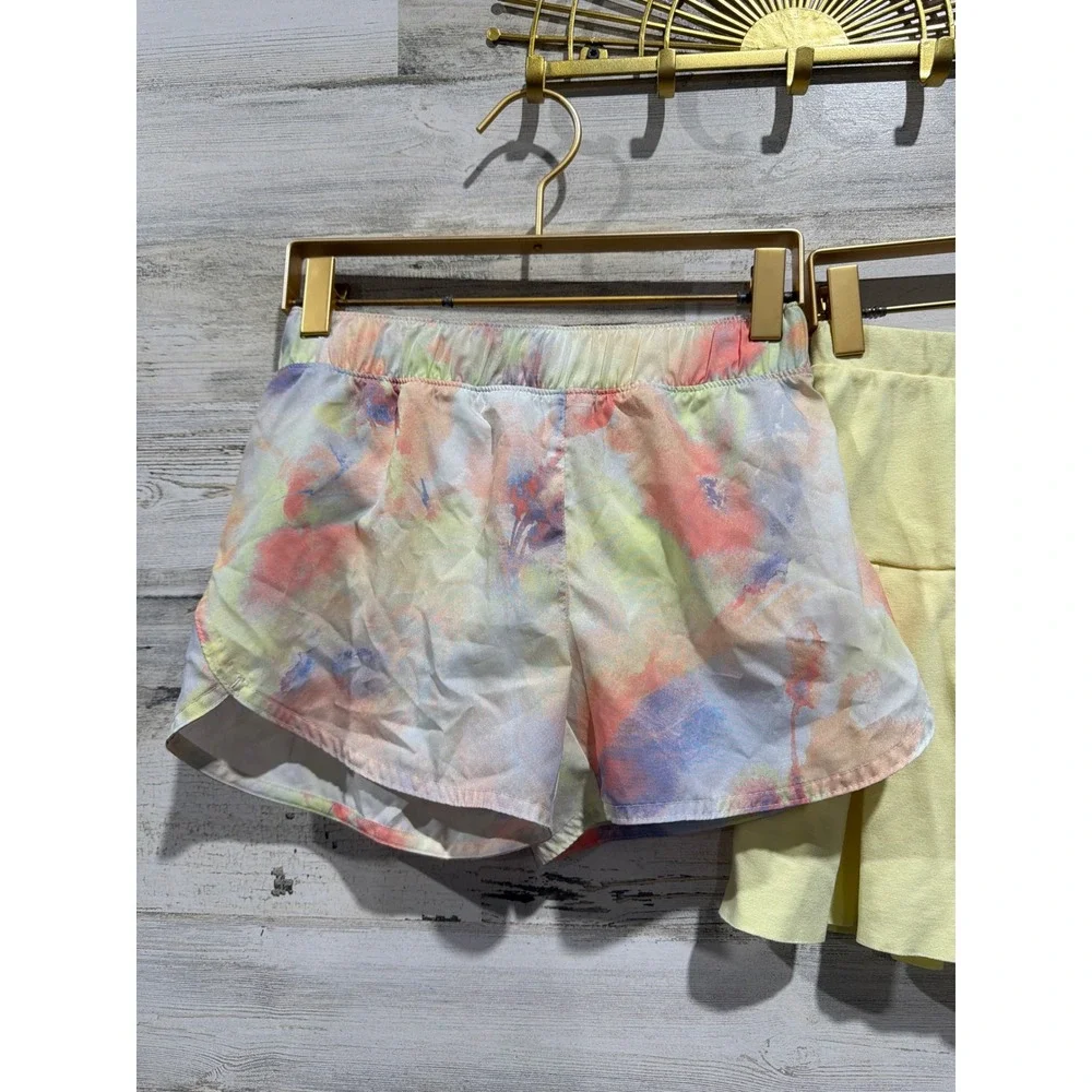 Old Navy Art Class Shorts Skirt Girls 10/12 Yellow Peach Active Skater EUC